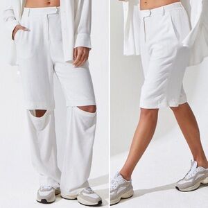 NOLI YOGA Essential Linen White Convertible Pant XL NWT
